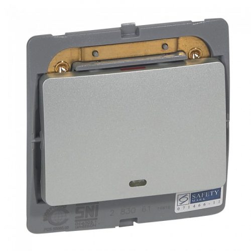 Legrand Double Pole Switch Mallia 1 Gang 1 Way With Led 20 Ax 250 V Silver 283061