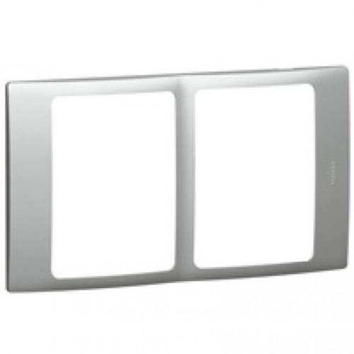 Legrand Plate Mallia 2x1 Gang Silver 281906