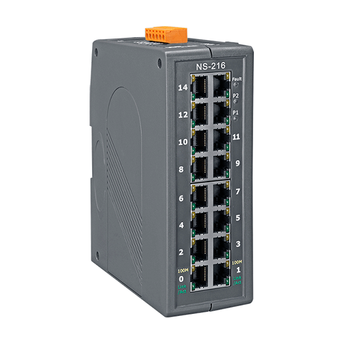 Ethernet Switch Unmanaged 16-port Industrial 10 100 Base-TX ICPDAS NS-216