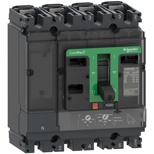 MCCB Schneider ComPacT NSX100F 36kA 80A 4P C10F6TM080