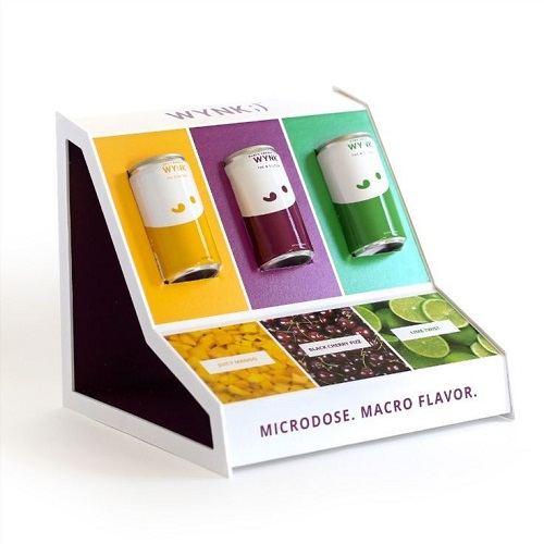 Display Kaleng Minuman Custom dari Impraboard