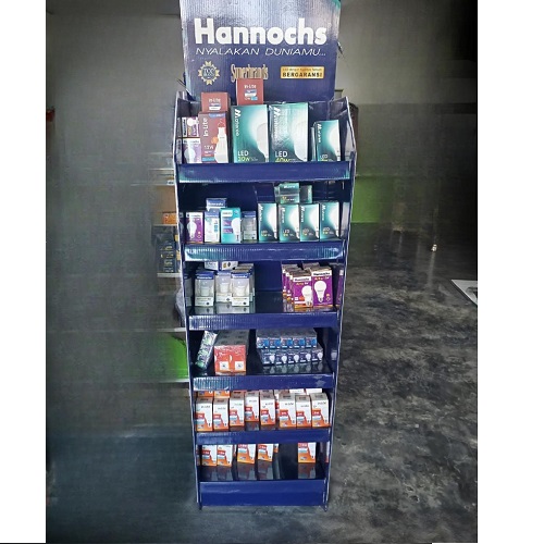 Rak stand display Impraboard custom berbagai ukuran dan model