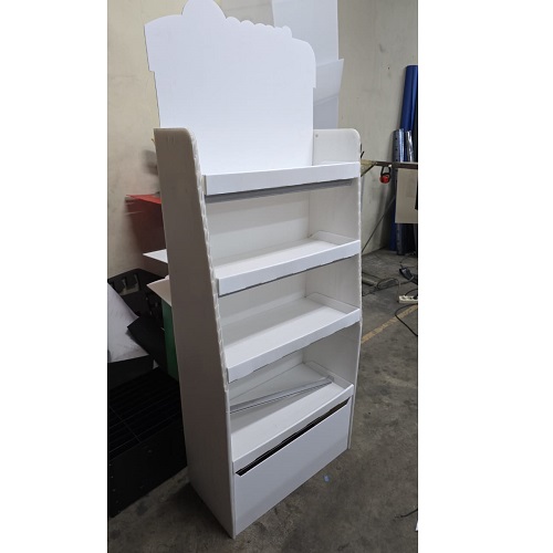 Rak Display Produk Standing Custom Bahan PP Board Impraboard