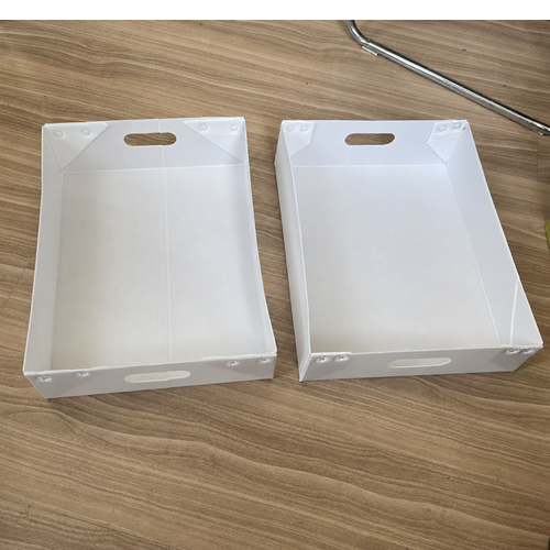 Box Tray Corrugated Plastic dengan Handle untuk Penyimpanan Industri