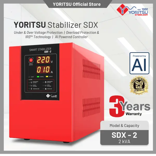 Stabilizer Listrik 2 kVA Yoritsu Smart Digital SDX 1 Phase