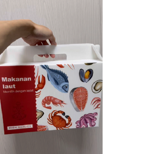 Gable Box Packaging Hasil Laut Bahan Impraboard