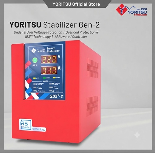 Stabilizer Listrik 2 kVA Yoritsu SDX Smart Digital 1p