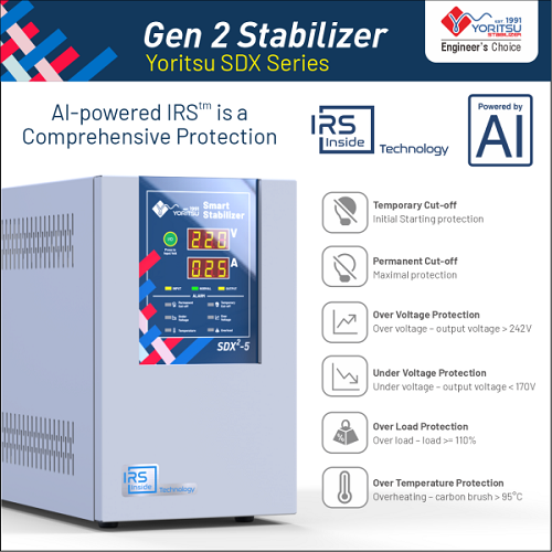Stabilizer Listrik 5 kVA Yoritsu Smart Digital SDX Gen-2