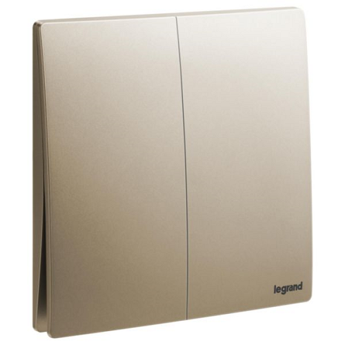 Saklar Legrand Mallia 2 810 03BA 2-gang - 2-way switch Single Pole Switches